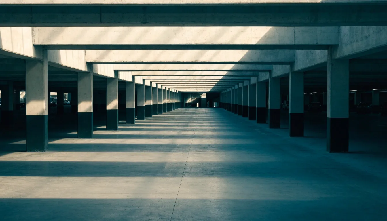 Undercover parking level inside a Sydney Airport car park